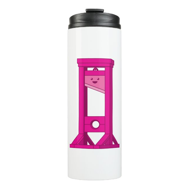 Termo Cute Kawaii Guillotine Rosa Tumbler Travel Mug (Anverso)