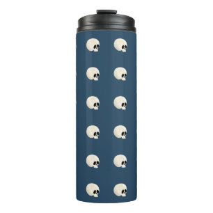 Termo Cute Kawaii Halloween Skull Polka puntos azul oscu