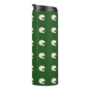 Termo Cute Kawaii Halloween Skull Polka puntos verde osc