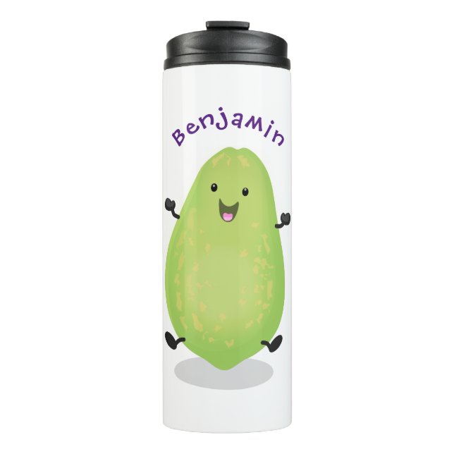 Termo Cute kawaii papaya paw personalizado ilustracion (Anverso)