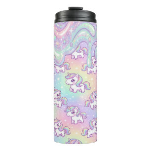 Termo Cute Kawaii Unicornio Arcoíris Pastel Mágico