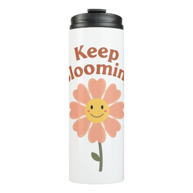 Termo Cute "Keep Blooming" Positive Quote (Anverso)