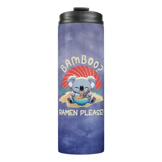 Termo Cute Koala comiendo Ramen Vintage Sunshine (Anverso)