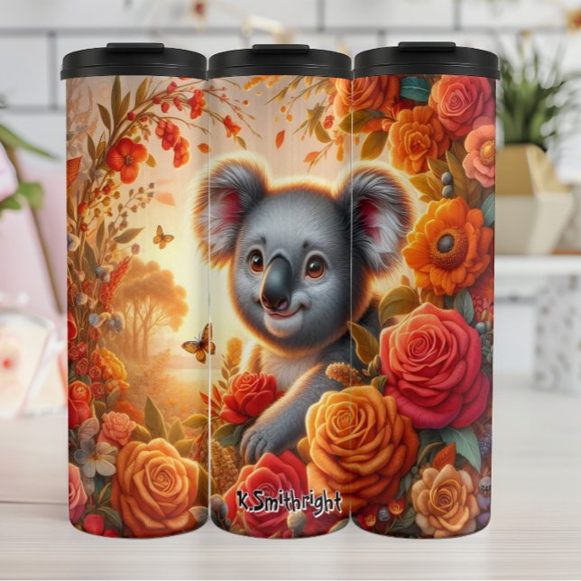 Termo Cute Koala con un Rosa (Subido por el creador)