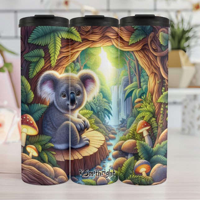 Termo Cute Koala en un bosque mágico (Subido por el creador)