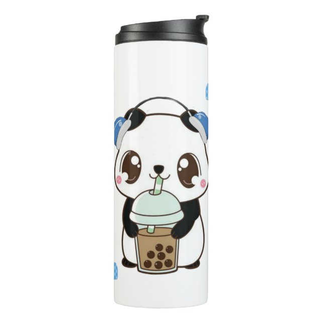 Termo Cute Panda con Bubble Tea (Rotado hacia la izquierda)