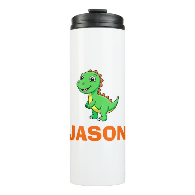 Termo Cute Personalized Kids Name Dinosaur  (Anverso)
