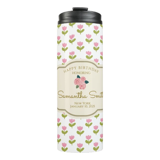 Termo cute pink flowers  (Anverso)