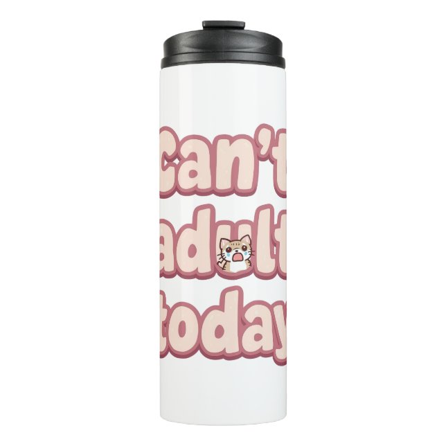 Termo Cute Pink Graphic with Peeking Cat (Anverso)