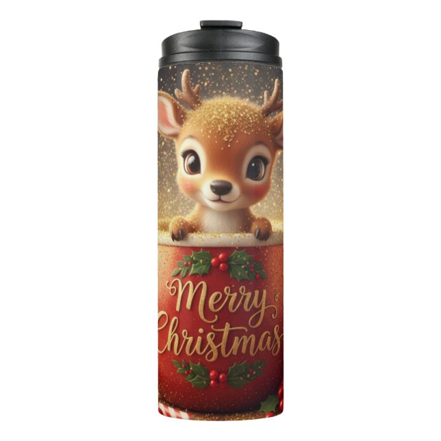 Termo Cute Reindeer in a Merry Christmas Mug (Anverso)