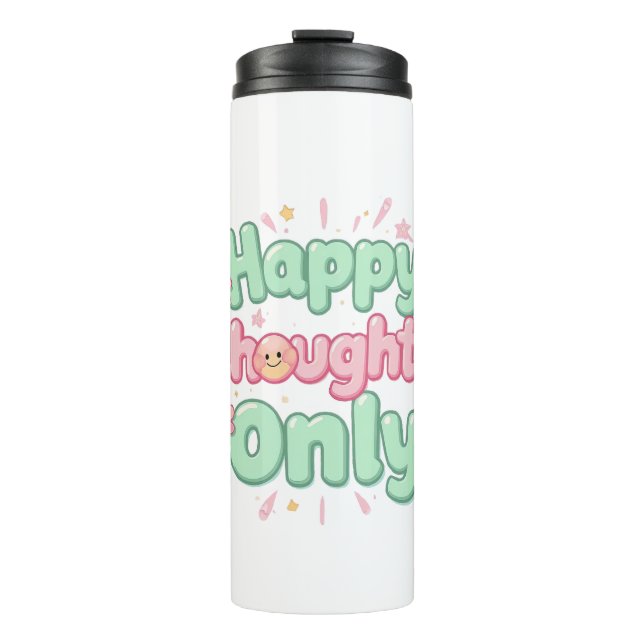 Termo Cute Retro "Happy Thoughts Only" (Anverso)