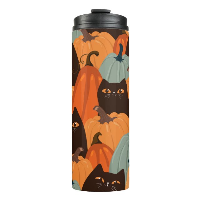 Termo Cute seamless pattern with black cats and pumpkins (Anverso)