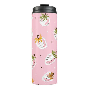 Termo Cute Strawberries vintage Patrón Seamless. Fruta