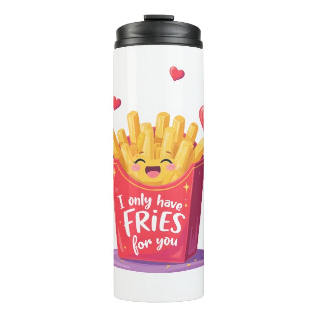 Termo Cute Valentine French Fries Pun (Anverso)