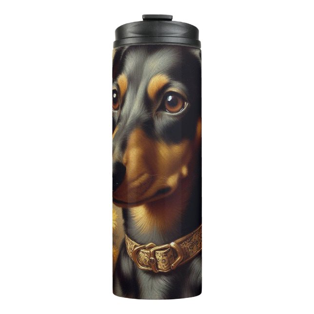 Termo Cute Vintage Dachshund Pintura (Anverso)