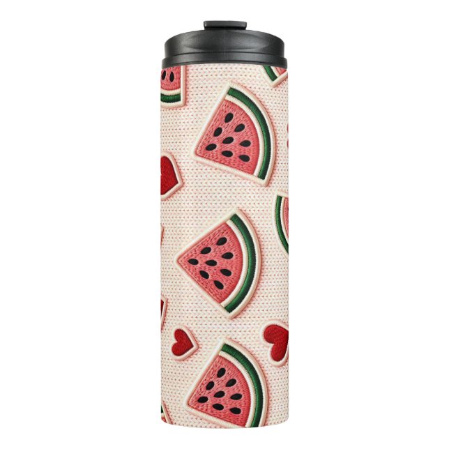 Termo Cute Watermelon & Hearts Pattern Aesthetic School  (Anverso)