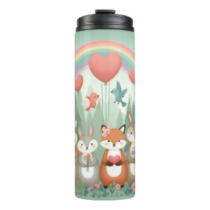Termo Cute Woodland Creature rainbow valentine