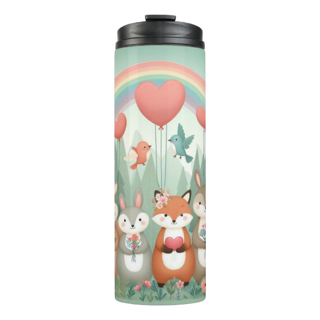 Termo Cute Woodland Creature rainbow valentine (Anverso)