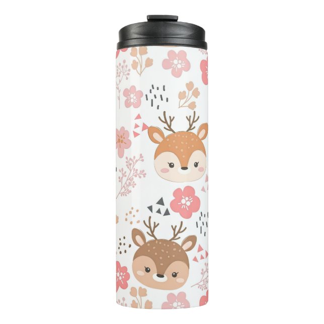 Termo Cute Woodland Hedgehog y Flores (Anverso)