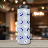 Cuto blanco Feminine Blue Daisy griega Ojo