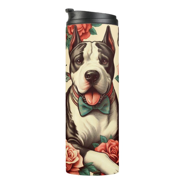 Termo Cuto Vintage American Pit Bull Terrier (Rotado hacia la derecha)