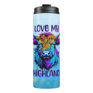 Termo Cyberpunk Colorful Ai Highland Cow