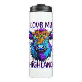 Termo Cyberpunk Colorful Ai Highland Cow