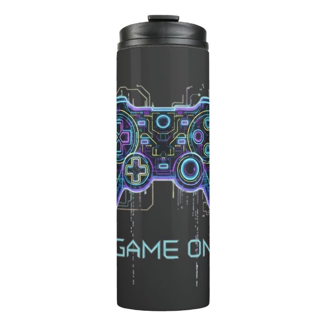 Termo  ​Cyberpunk Gaming Controller - Neon Game On Tech  (Anverso)