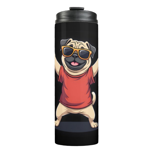 Termo Dabbing Dab Pug Dog Mascotas bailan pipa animal (Anverso)