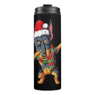 Termo Dabbing Doberman Santa T Navidades de camisetas ni