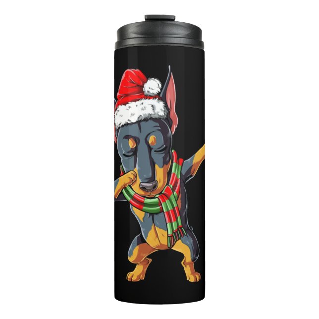 Termo Dabbing Doberman Santa T Navidades de camisetas ni (Anverso)