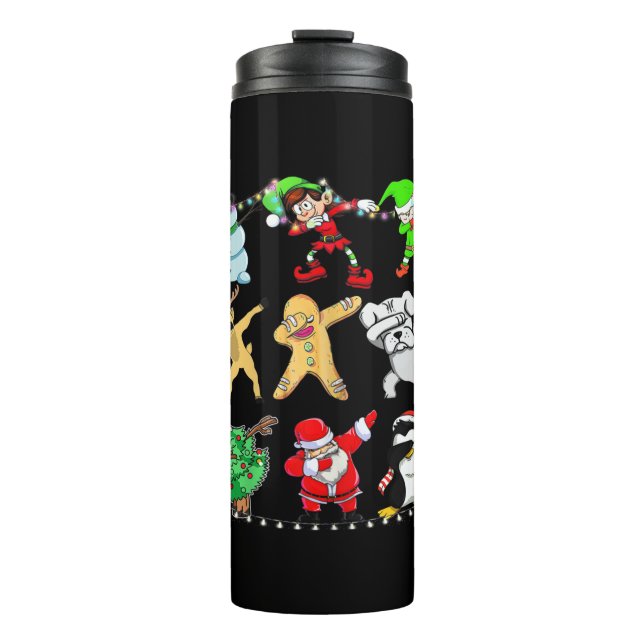 Termo Dabbing Santa Elf Snowman Reindeer (Anverso)