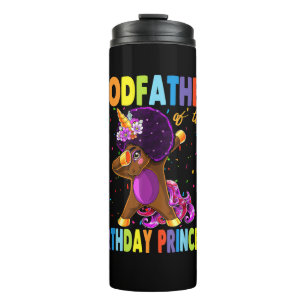Termo Dabbing Unicorn Afro Padrino del Pri de Cumpleaños