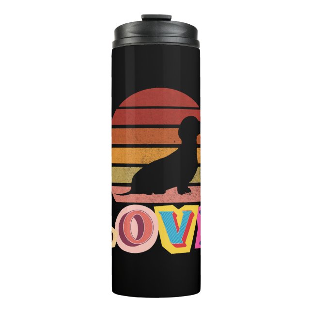 Termo Dachshund Motiv Love Retro Design (Anverso)