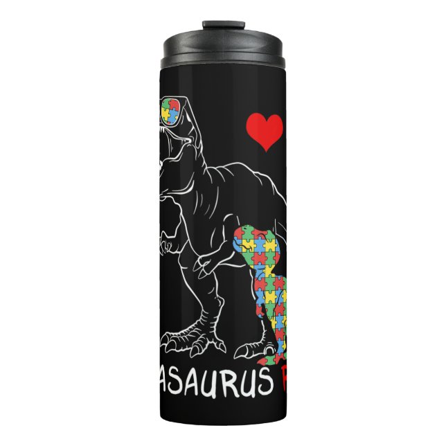 Termo Dadasaurus Daddy Rex Autism Awareness Proud Dad Fa (Anverso)