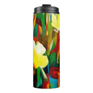 Termo Daffodils. Composición floral abstracta en un cubi