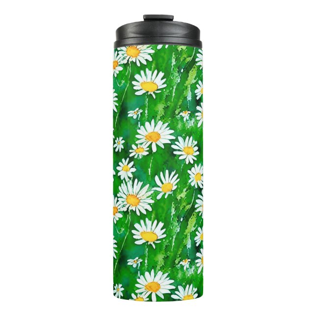 Termo Daisies acuarelas en un campo verde (Anverso)