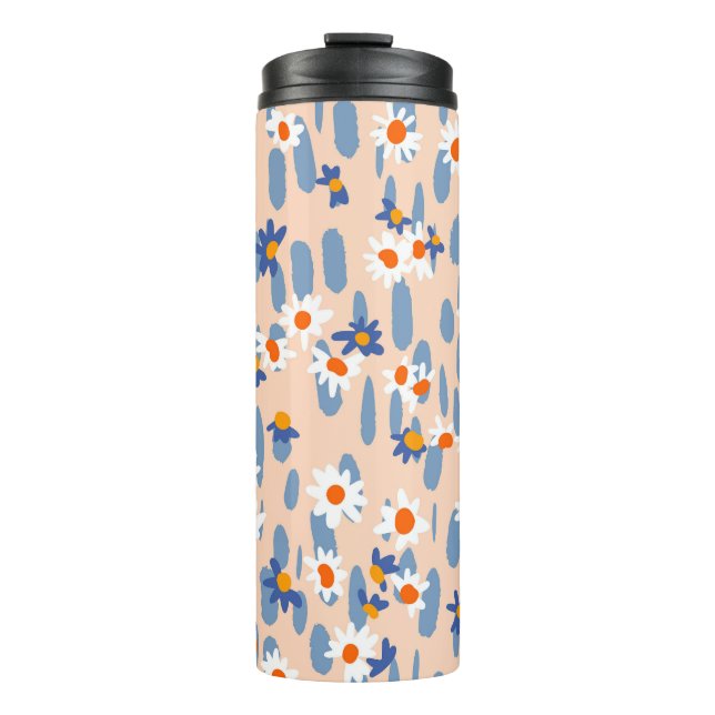 Termo Daisies Botánicos: Patrón Vintage de Seamless. (Anverso)