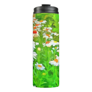 Termo Daisies de arte pop artístico brillante y colorido