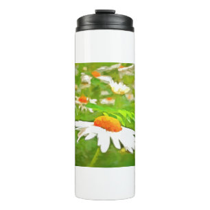 Termo Daisies del jardín blanco brillante y brillante ar