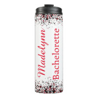Dama de honor personalizada en negro, blanco y roj