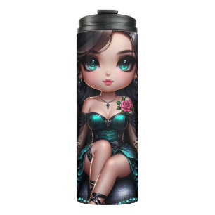 Termo Dama de Ojos Grandes -Taza Térmica-