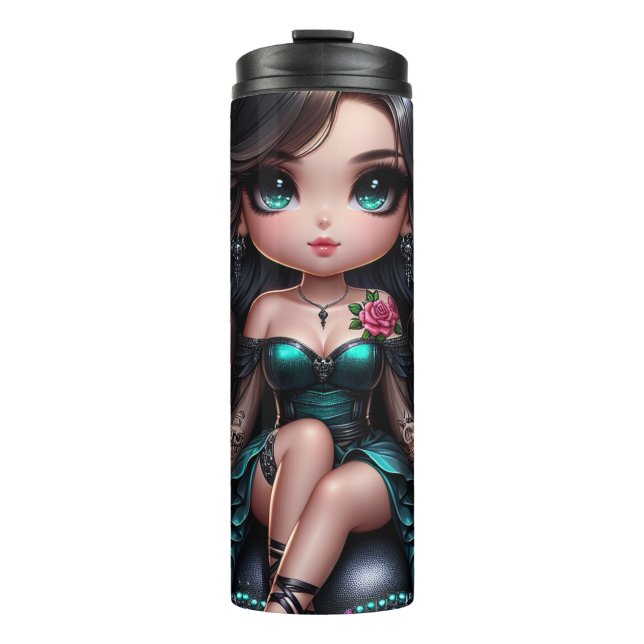 Termo Dama de Ojos Grandes -Taza Térmica- (Anverso)