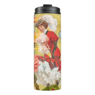 Termo Dama Victoriana Mujer Elegante Rica Ilustración Ro