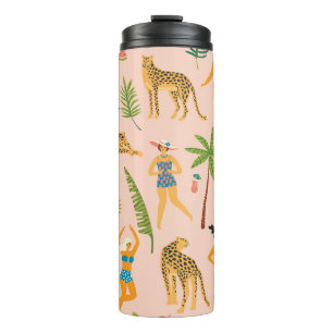 Termo Damas bailarinas, patrón de leopardo de la época.