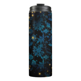 Termo Damascado negro y azul
