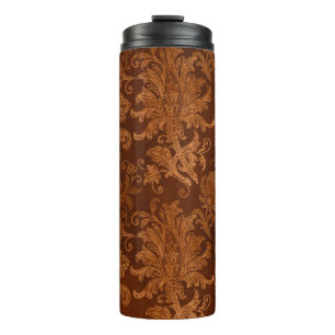 Termo Damasco floral real de Halloween