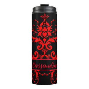 Termo Damasco Rojo Romántico y Elegante