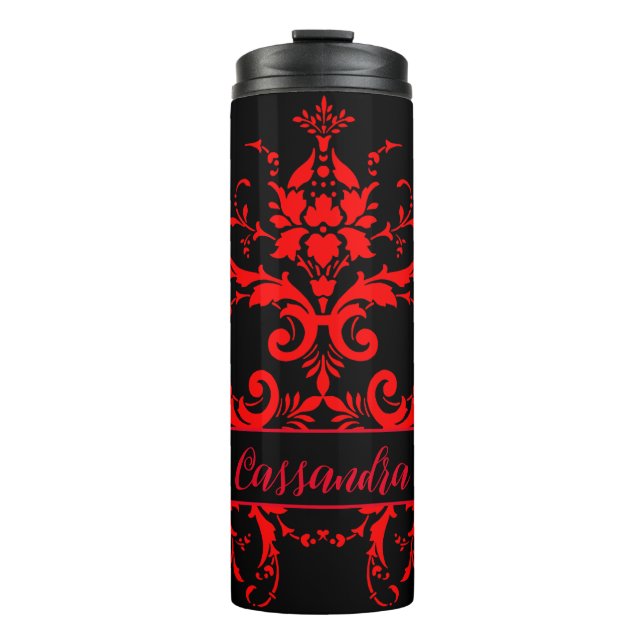 Termo Damasco Rojo Romántico y Elegante (Anverso)