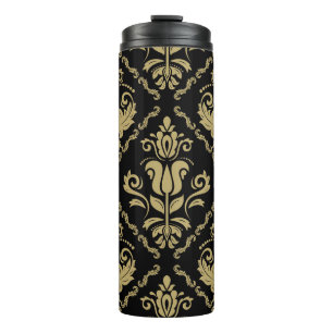 Termo Damask Black Gold: Ornamento clásico.